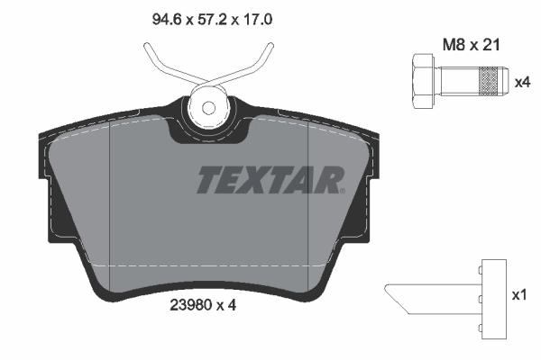 TEXTAR Juego de pastillas de freno 2398001