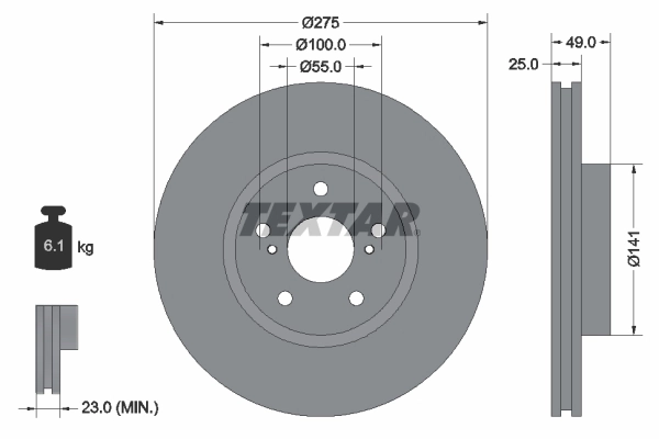 TEXTAR Bremsscheibe 92173103