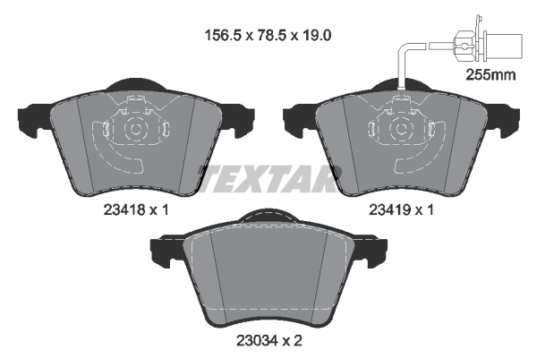TEXTAR ブレーキパッドセット、ディスクブレーキ 2341801