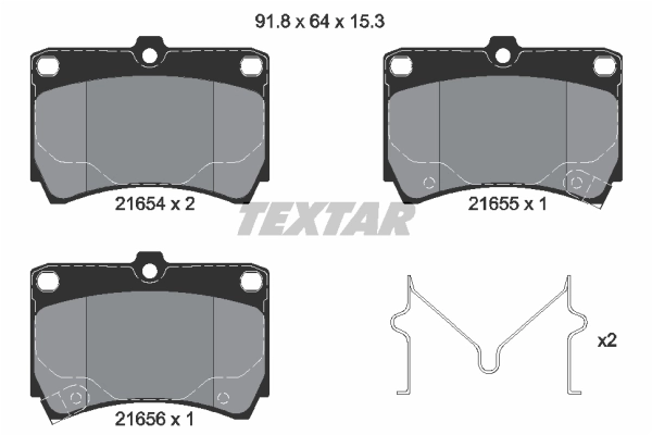 TEXTAR Kit pastiglie freno, Freno a disco 2165404
