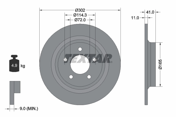 TEXTAR Brake Disc 92148200
