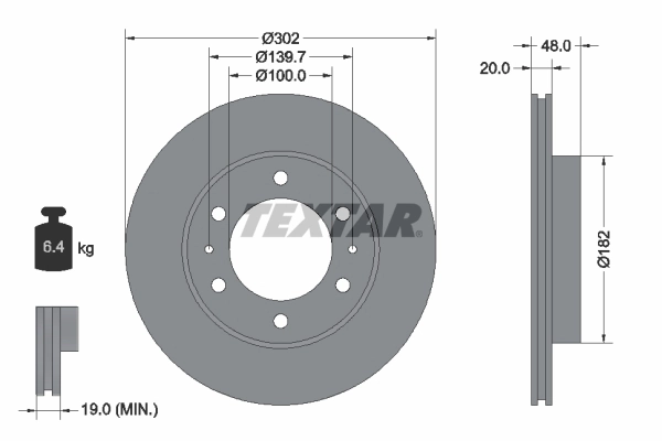 TEXTAR Bremsscheibe 92080400