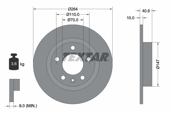 TEXTAR Bremsscheibe 92186403