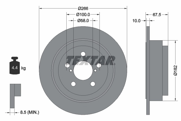 TEXTAR Disco freno 92082000