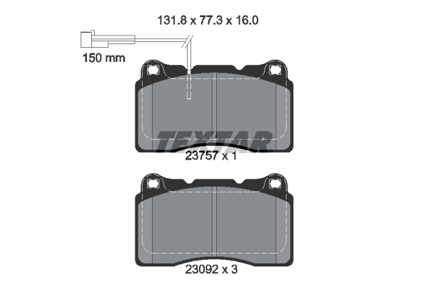 TEXTAR Set Pad Brek, Brek Piring 2375701