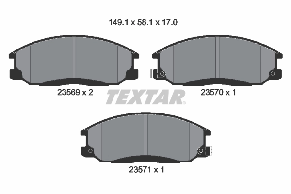 TEXTAR Set Pad Brek, Brek Piring 2356901