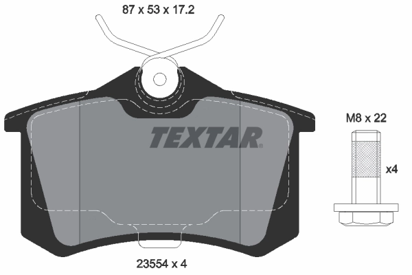 TEXTAR Set Pad Brek, Brek Piring 2355402