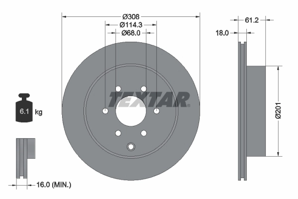 TEXTAR Bremsscheibe 92296403