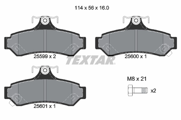 TEXTAR Brake Pad Set, disc brake 2559901