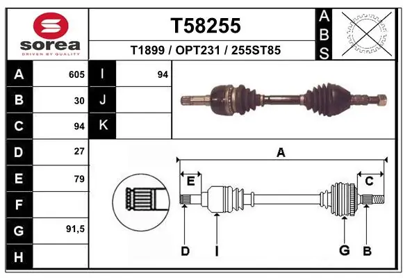 EAI Tahrik mili T58255