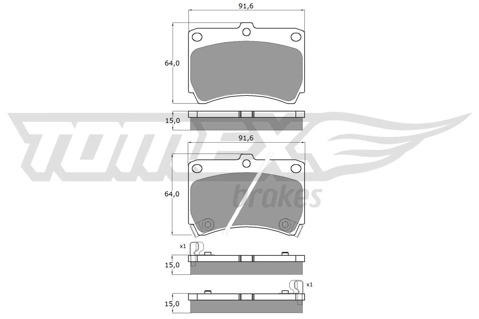 TOMEX Brakes Kit pastiglie freno, Freno a disco TX 10-91