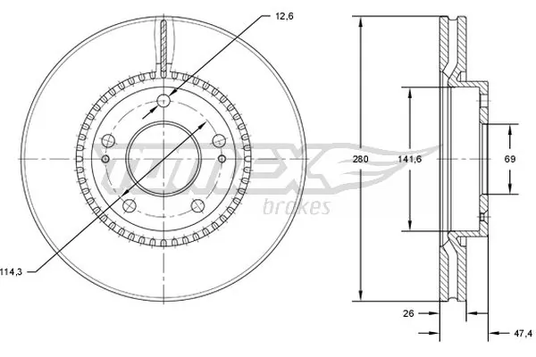 TOMEX Brakes Disco freno TX 71-35