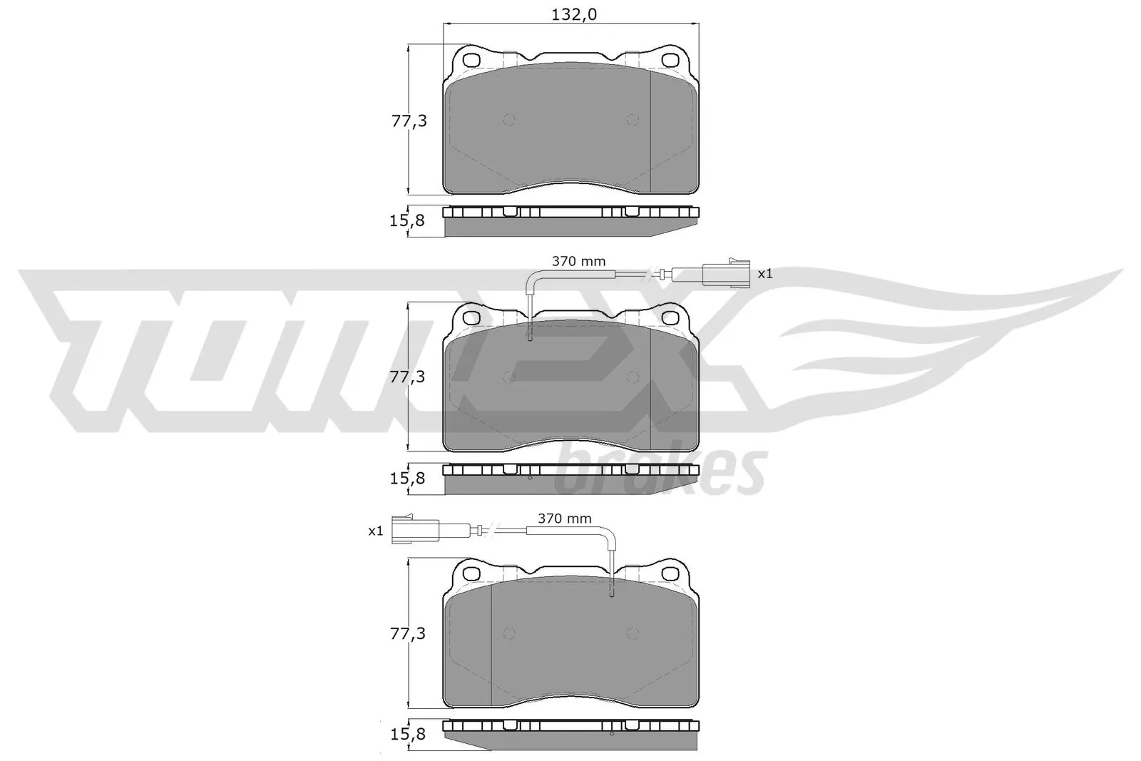 TOMEX Brakes Set Pad Brek, Brek Piring TX 15-88