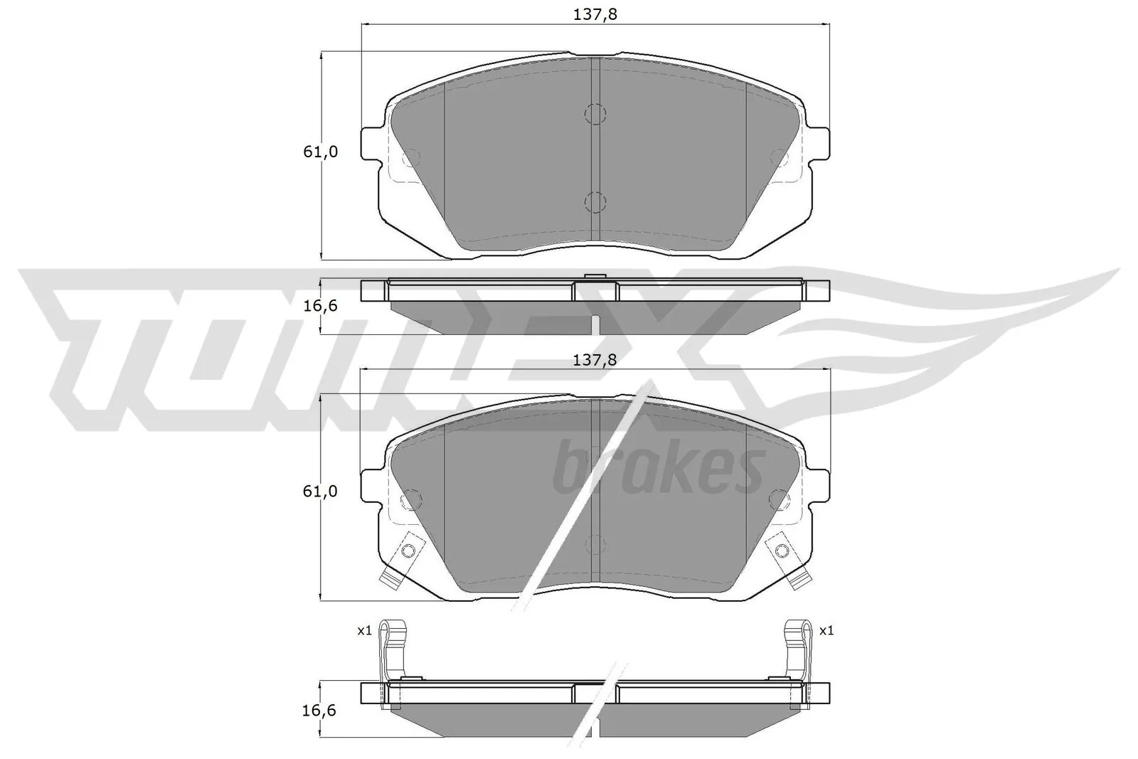 TOMEX Brakes Bremsbelagsatz, Scheibenbremse TX 16-44