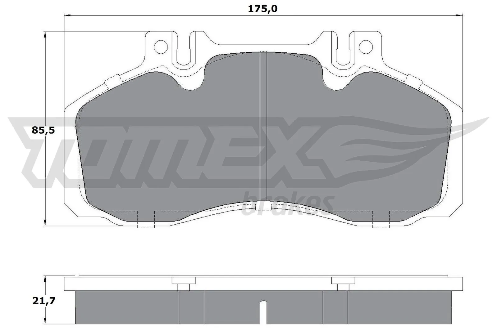 TOMEX Brakes مجموعة بطانة الفرامل، فرامل قرصية TX 12-88