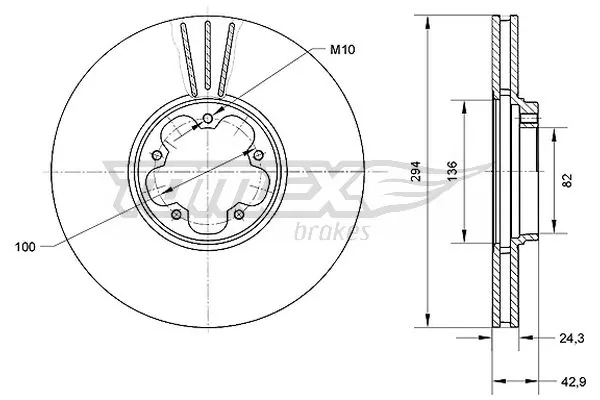 TOMEX Brakes Тормозной диск TX 70-96