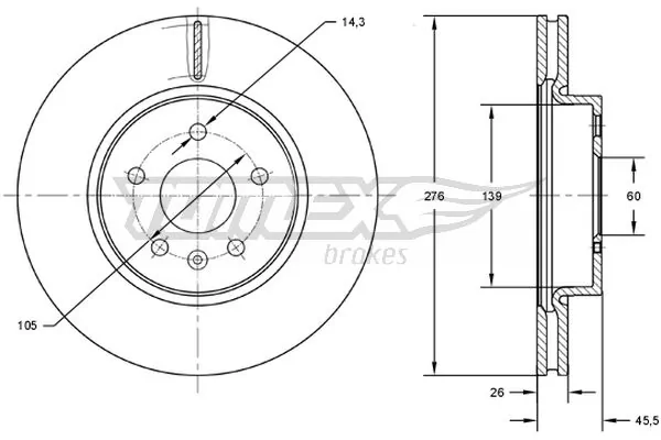 TOMEX Brakes Disco de freno TX 72-49