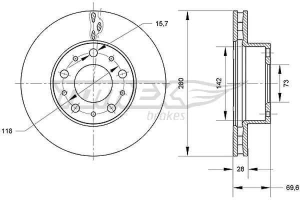 TOMEX Brakes Disque de frein TX 70-95