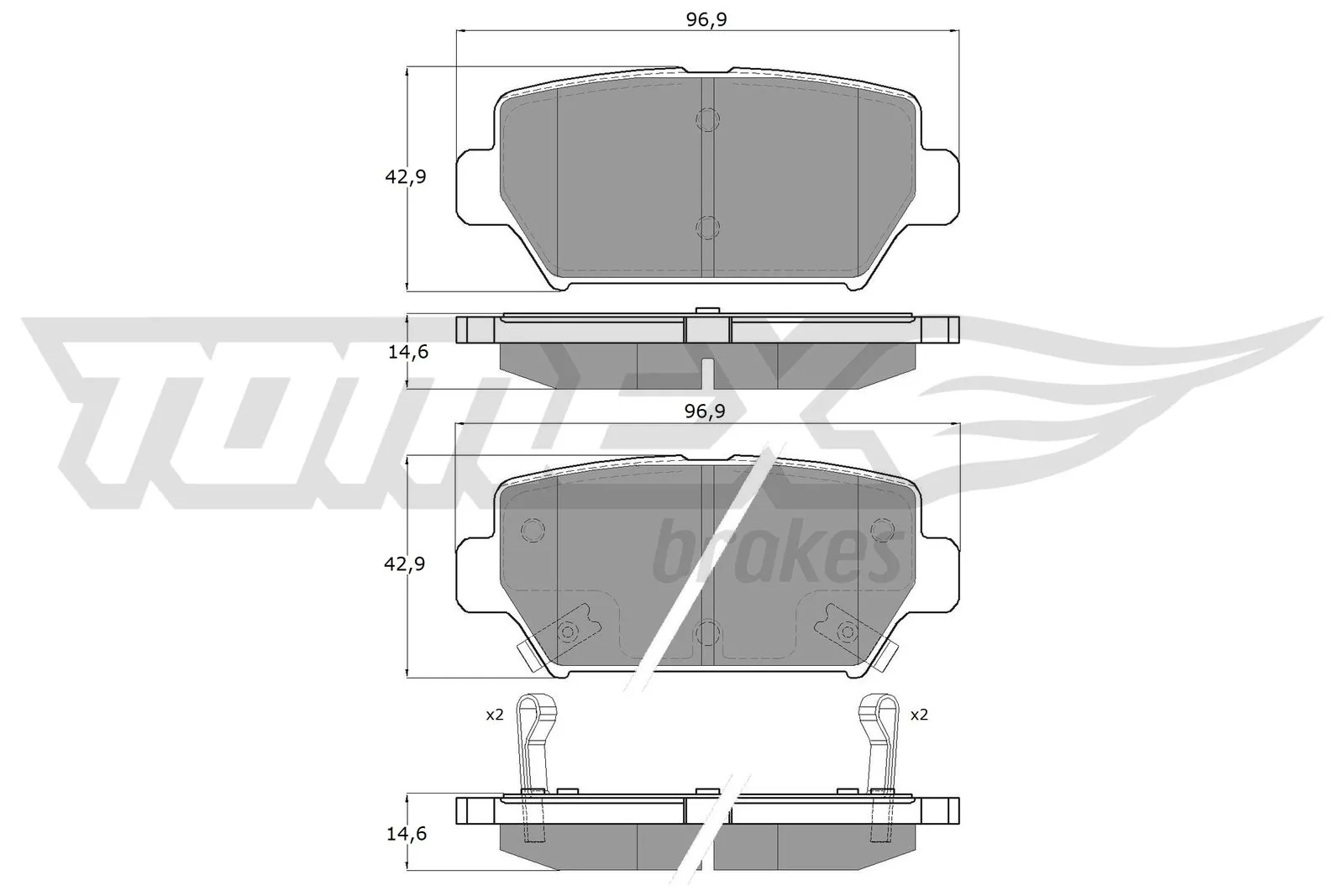 TOMEX Brakes ブレーキパッドセット、ディスクブレーキ TX 60-16