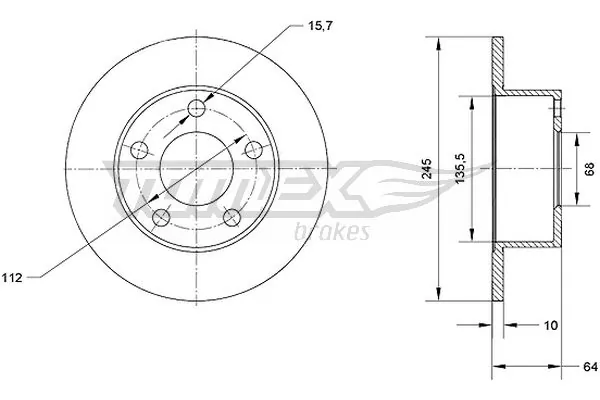 TOMEX Brakes Disco de travão TX 70-02