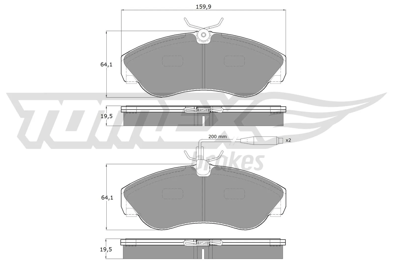 TOMEX Brakes Set bantalan rem, rem cakram TX 11-73