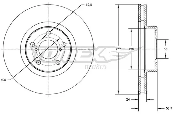 TOMEX Brakes Disco freno TX 71-51