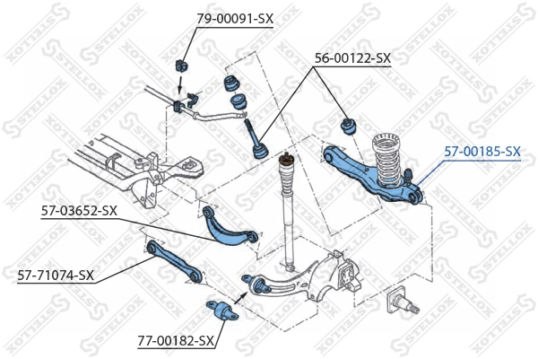 STELLOX Braccio oscillante, Sospensione ruota 57-00185-SX