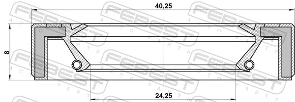 FEBEST Retentor, veio de transmissão 95GAY-26400808R