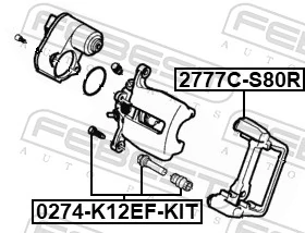 FEBEST Jeu de supports d'étriers de freins 2777C-S80R