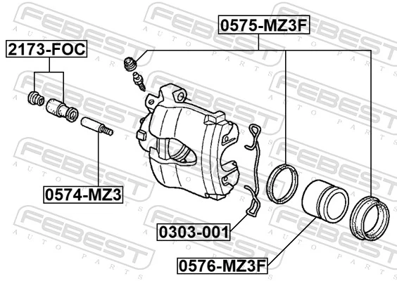 FEBEST Molla, Pastiglia freno 0303-001