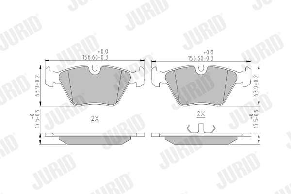 JURID Kit pastiglie freno, Freno a disco 571394J