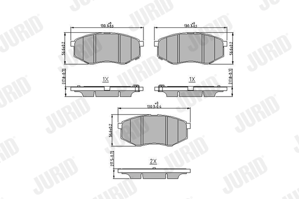 JURID Kit de plaquettes de frein, frein à disque 573454J