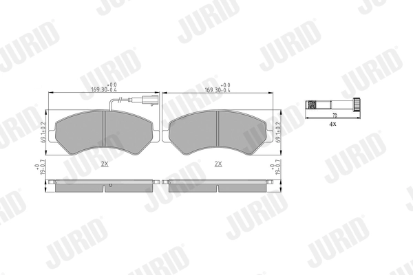 JURID Kit pastiglie freno, Freno a disco 573849J