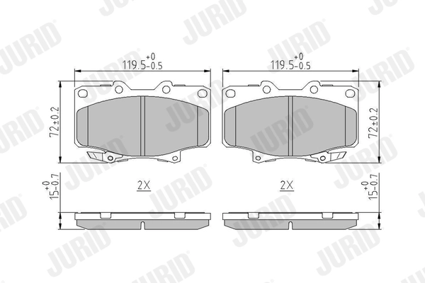 JURID Kit pastiglie freno, Freno a disco 572253J