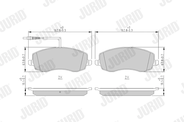 JURID Kit pastiglie freno, Freno a disco 573327J