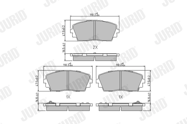 JURID Kit pastiglie freno, Freno a disco 573420J