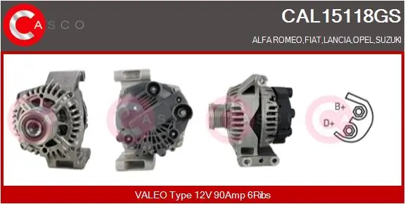 CASCO Alternatör CAL15118GS