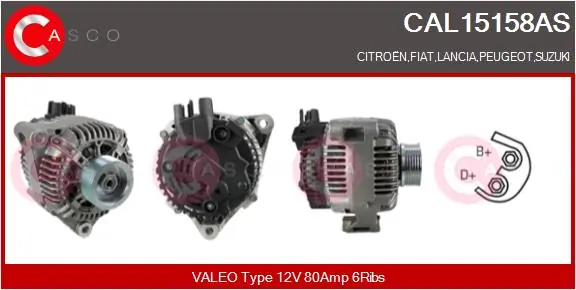 CASCO Alternatör CAL15158AS