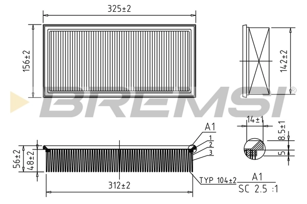 BREMSI エアフィルター FA0595