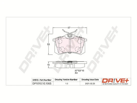 Dr!ve+ Set Pad Brek, Brek Piring DP1010.10.1065
