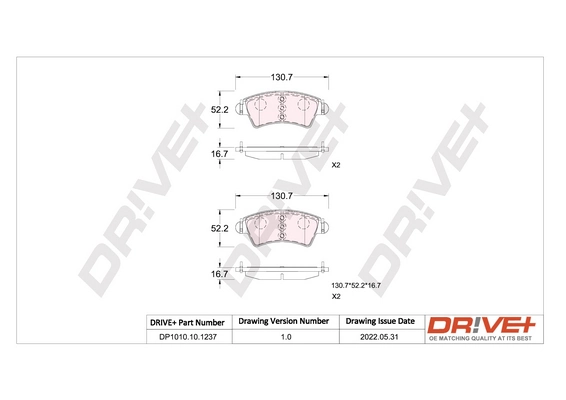 Dr!ve+ مجموعة بطانة الفرامل، فرامل قرصية DP1010.10.1237