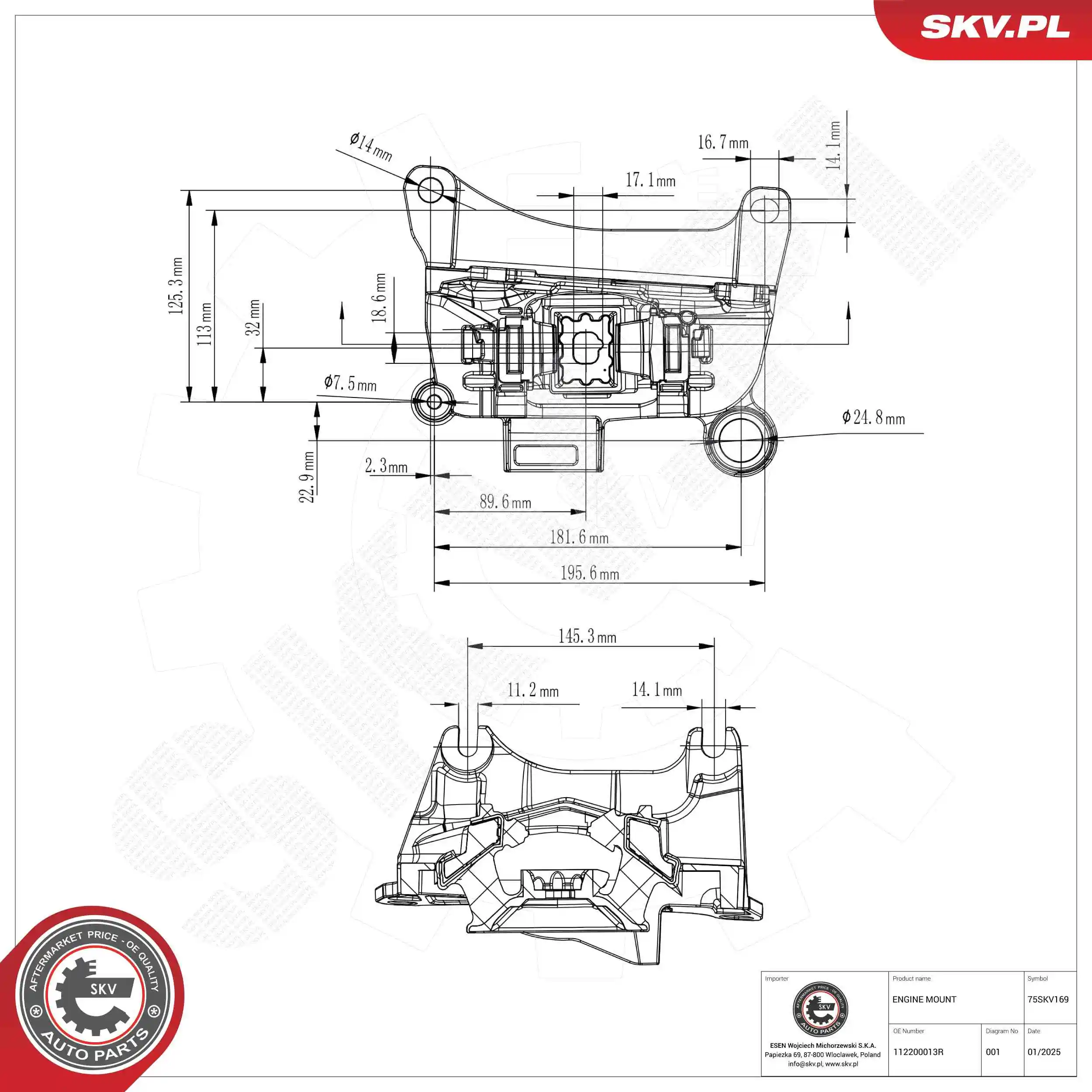 ESEN SKV Lagerung, Motor 75SKV169