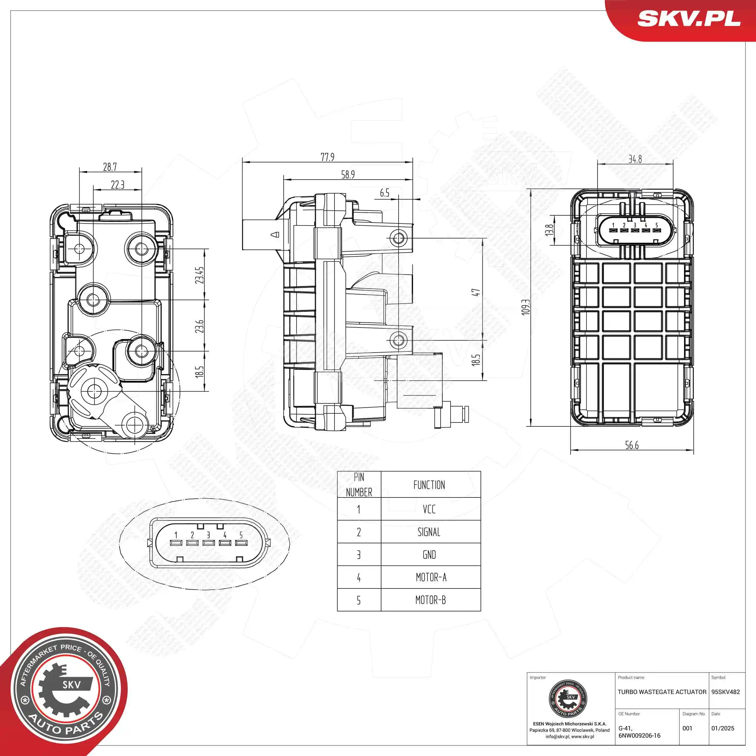 ESEN SKV Valvola wastegate 95SKV482
