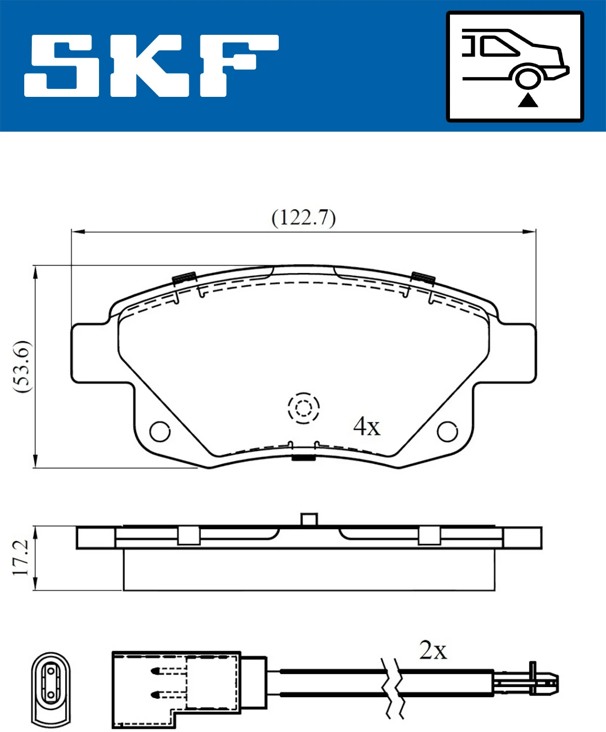 SKF مجموعة بطانة الفرامل، فرامل قرصية VKBP 90077 E