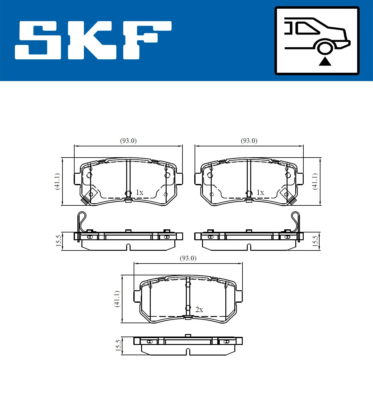 SKF Jogo de pastilhas para travão de disco VKBP 90139 A