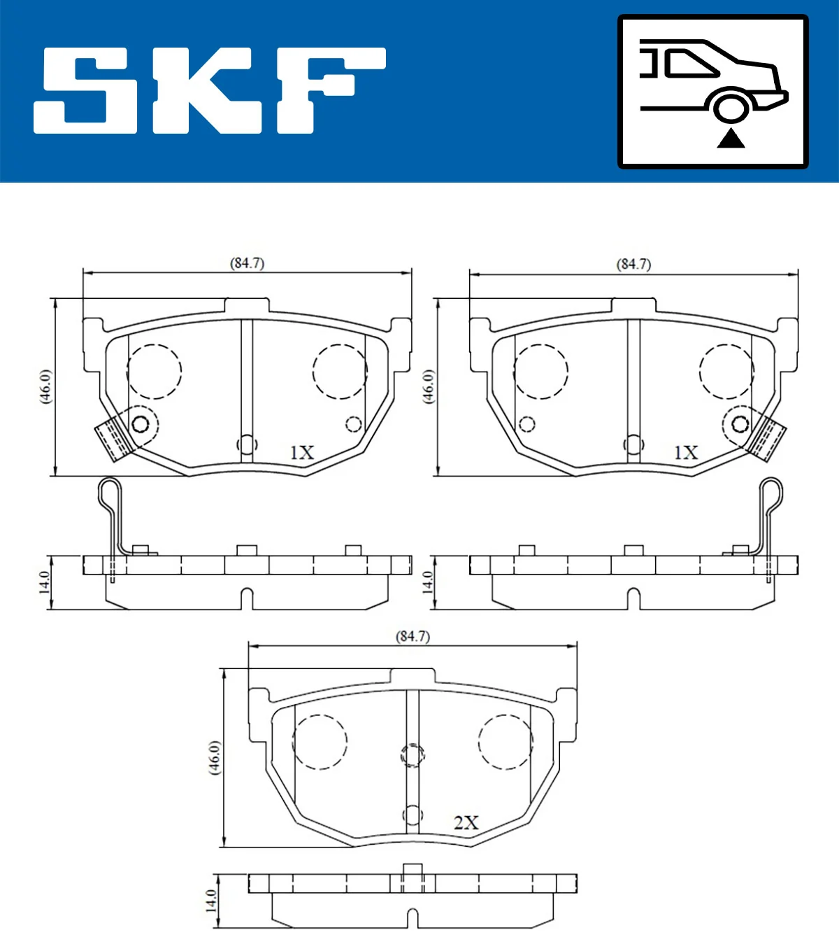SKF Bremsbelagsatz, Scheibenbremse VKBP 90483 A