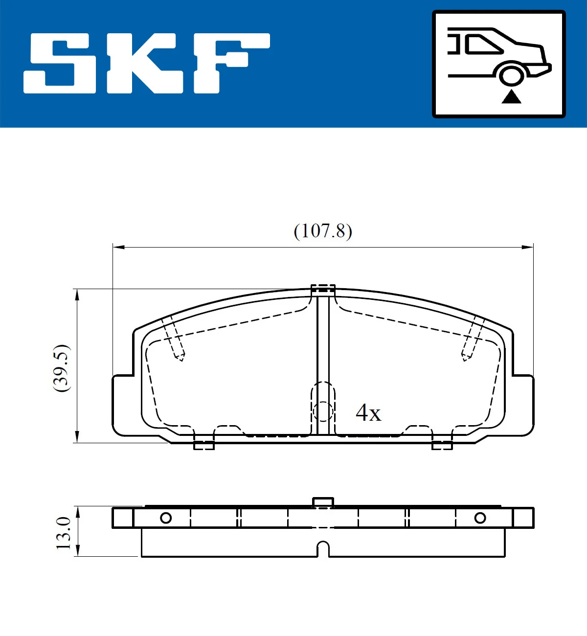 SKF ערכת רפידות בלם, בלמי דיסק VKBP 90587