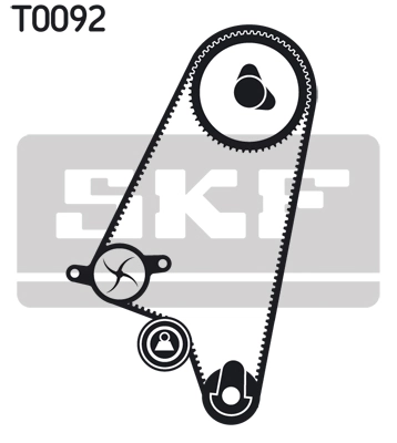 SKF 워터펌프 + 타이밍 벨트 세트 VKMC 90202