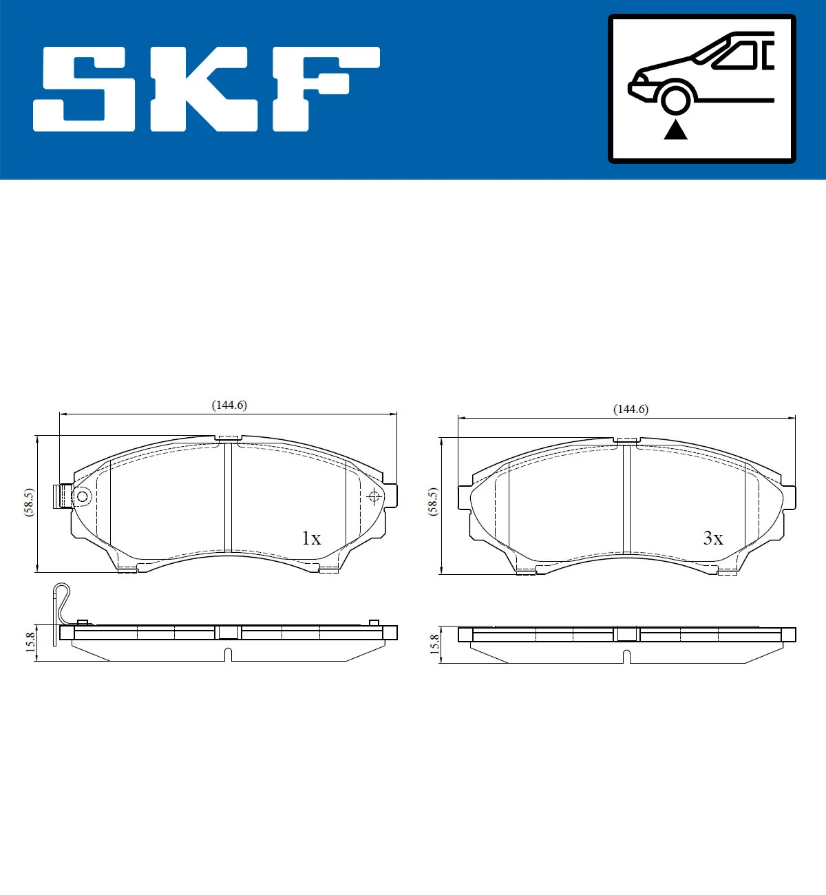 SKF Fren balata seti, diskli fren VKBP 80289 A
