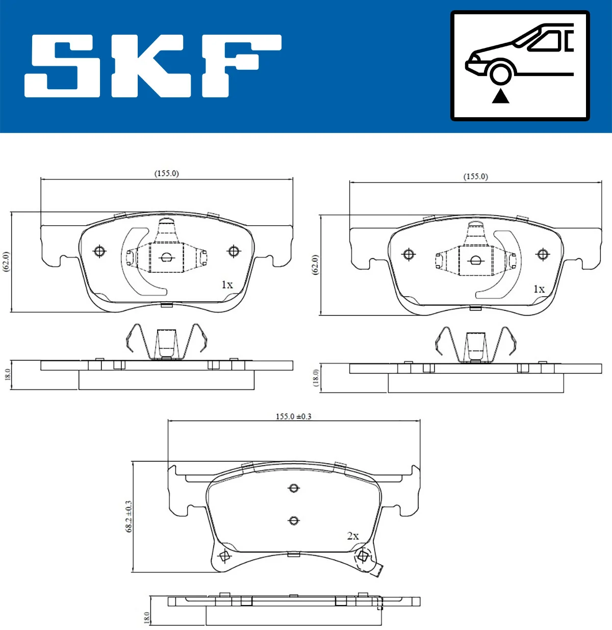 SKF Set Pad Brek, Brek Piring VKBP 80301 A